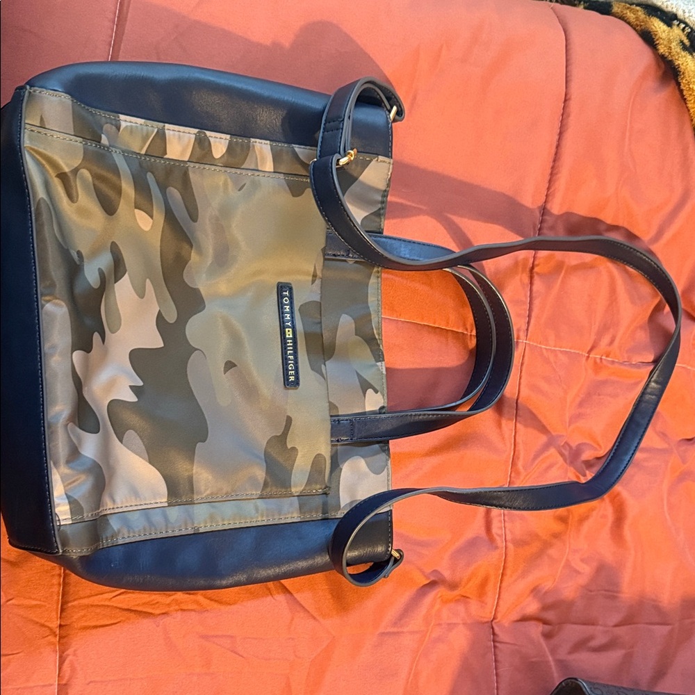 Tommy Hilfiger Camo and Black Tote Bag